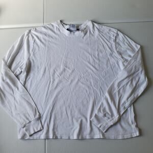 Outdoor Voices Shirt Womens Small White Long Sleeve Crewneck 100% Cotton Logo